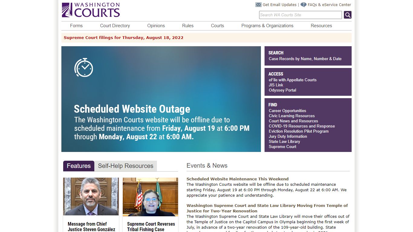 Washington State Courts Washington Courts
